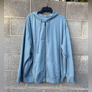 Torrid 3 Blue Super Soft Performance Jersey Full Zip Active Hoodie Size 3X NWOT
